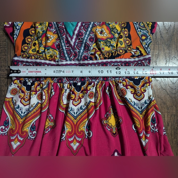 Kiara Women's Bright Colorful Paisley Bohemian Summer Beach Cover Up Size Med - Picture 9 of 16